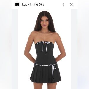 NWT Lucy in the Sky Black Strapless Mini Dress